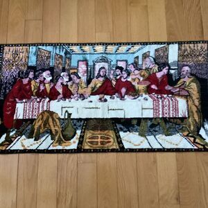 Vintage Last Supper Velvet Tapestry Wall Hanging Rug Velour